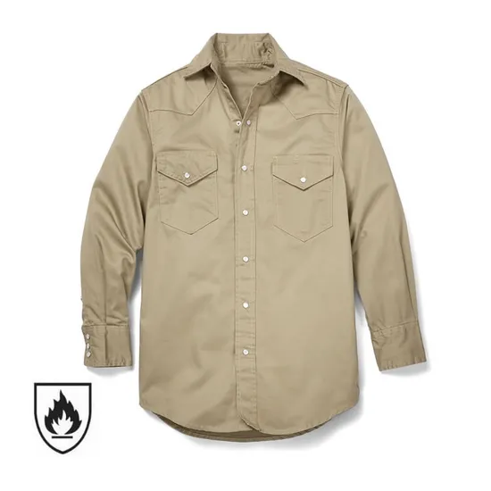 Factory Supply Durable Nfpa 2112 Cat 2 Fire Retardant Workwear Mining Electroic Petroleum Work Chemical Shirts