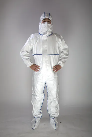 Disposable Long Sleeved Labor Protection Work Clothes with Hood for Spray Paint