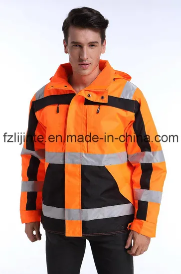 Winter Reflective Safety Padded Clothing High Visibility Workwear Jacket