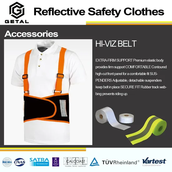 Reflective Safety Belt Vest T-Shirt, Rainwear for Securance