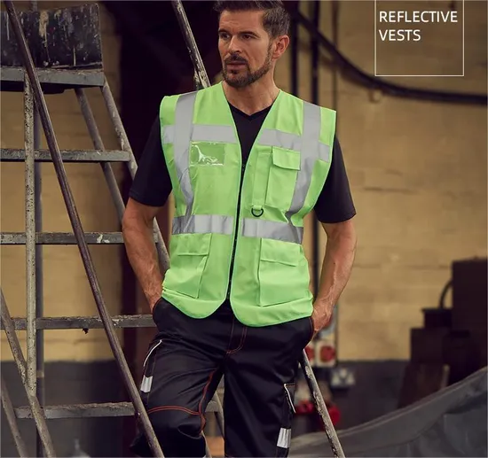 High Visibility Custom Colored Reflective Safety Vest with Pockets, Suitable for Night Road Work