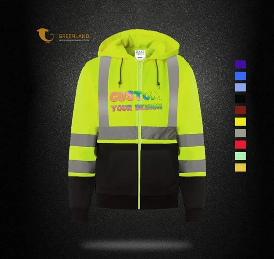 Wholesale Mens Work Wear Hoodies Custom Reflective Safety Hoodies for Men