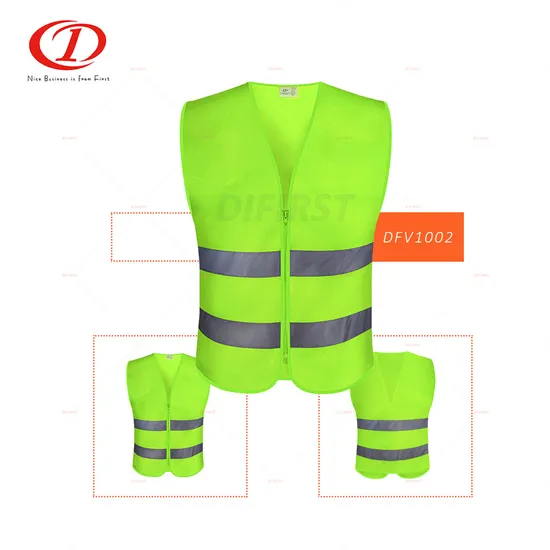 100% Polyester Knitting Fabric Safety Vest With Reflective Tape DFV1002