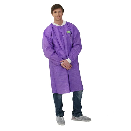 SMS Lab Coat with Buttons & Knitted Cuffs