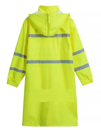 High Vis Waterproof PVC Reflective Rain Coat Hi Visible Rain Overall