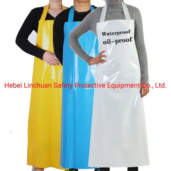 Wholesale Food Processing Butcher Work Apron Anti-Fouling Vinyl TPU Waterproof Apron