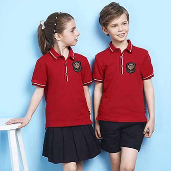 Red Primary School Uniforms Kids School Uniform Design