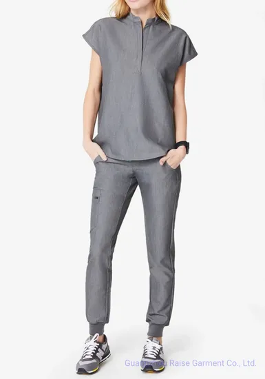 Custom 72%Polyester 21%Rayon 7%Spandex Stretch Wholesale Women Medical Scrubs