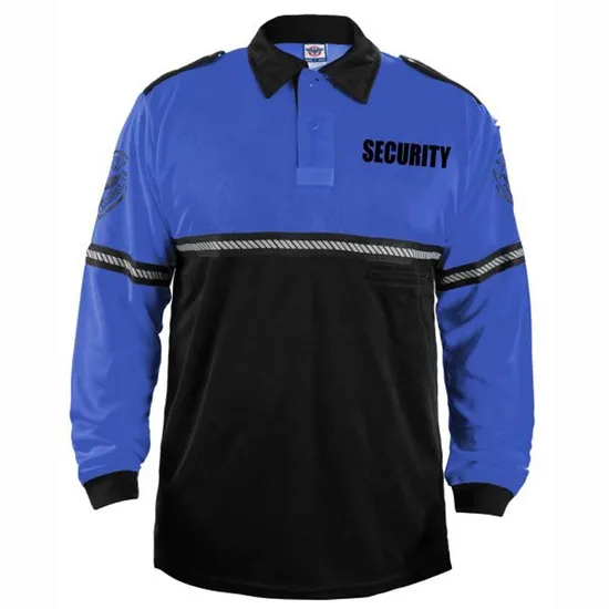 Wholesale Long Sleeve Security Reflective Polo Shirts with Hash Stripes