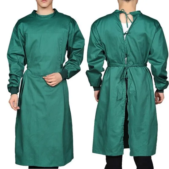 OEM Factory Wholesale Cotton Reusable Medical Surgical Isolation Gown for Hospital Use