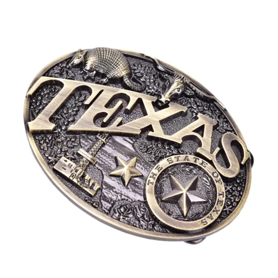 High Quality Star Pattern Western Saddle Unique 3D 2D Custom Logo Solid Brass Stainless Steel Metal Belt Buckle