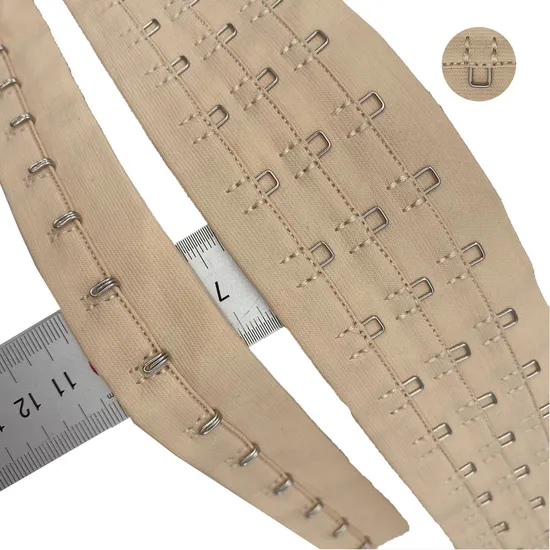 Supply Big Fastener Double Needle Bra Hook and Eye Tape Reinforced Heavy Metal Fittings for Foundation Wear