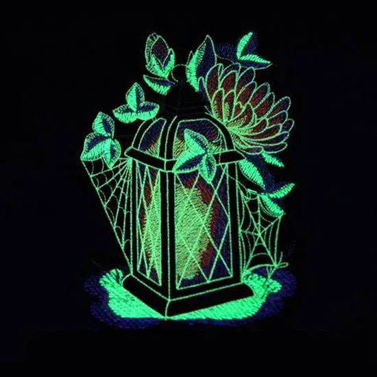 Custom Logo Embroidery Patches Luminous Iron on Patches Purple Mushroom Embroidery Patch