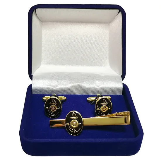 Tie Clip and Cufflinks Packed with Velvet Box Custom by Embassy of Argentina