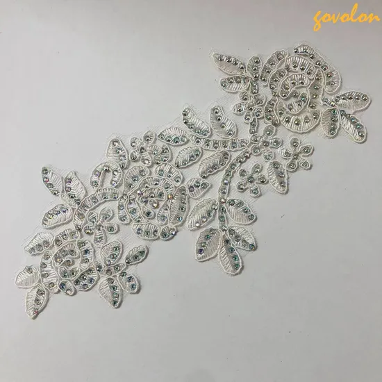 Newest Crystal Hot Fix Embroidery Patch for Clothing Decoration