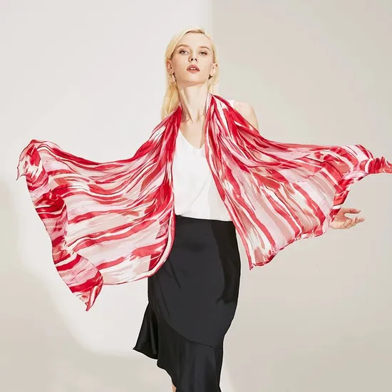 Stylish Ladies Silk Scarves Featuring Your Custom Logo