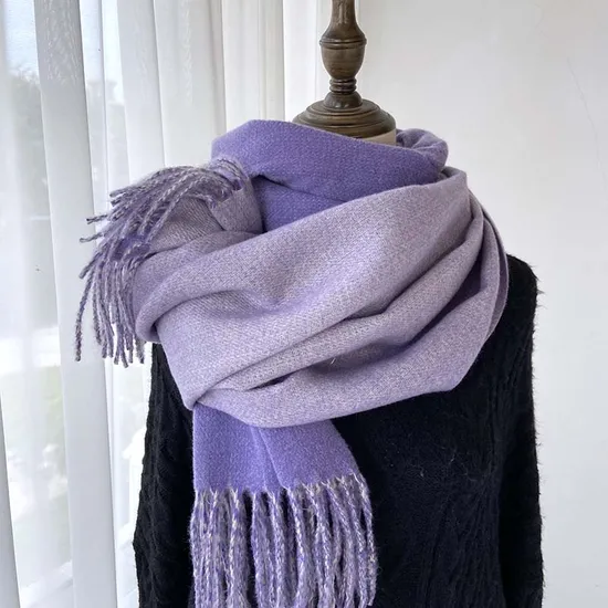 Super Soft Autumn and Winter Imitation Cashmere Striped Plaid Scarf for Women