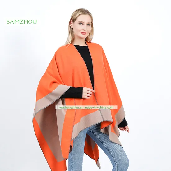 Plain Simple Frame Cotton Slit Scarf Fashion Western Shawl
