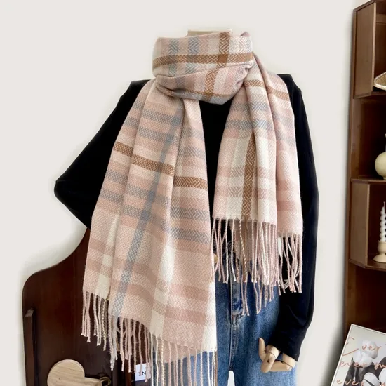 New Trends Wholesale Autumn Winter Fashion Lady Thick Double-Sided Print Pashmina Scarf Polyester Cashmere Warm Girl Customize Shawl Women Soft Solid Scarves