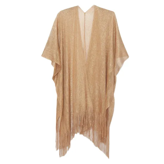 New Ladies Fashion Scarf 100% Polyester Slit Soft Long Fringes Shawl Poncho