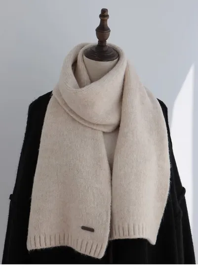 Brands Officially Licensed Factory Custom Winter Knitted Scarf Pure Cashmere Wool Blend Cashmere Scarf for Women