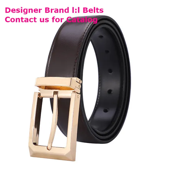 2024 New Luxury Brand Man Belts Business Genuine Men Leather Replica 1: 1 Men′s Belt with Gift Sets