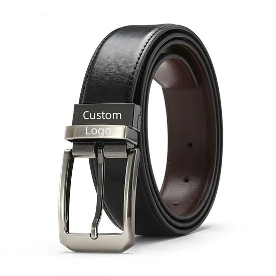 Custom Pin Buckle Belt Men Cowhide Genuine Leather Belts Business Dress Belt