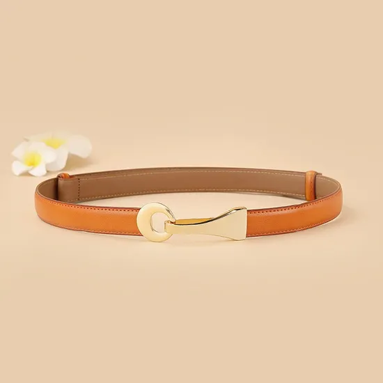 Leather Belt Women′s Dress Thin Belt Suit Versatile Leather Belt