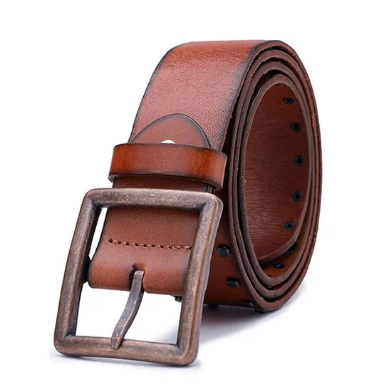 Fashion Design Mens Vintage Rivets Brown Leather Belts