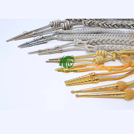 Kango Whole Sale Manufacturer Shoulder Cords Uniforms Silk Gold Silver Cords Security Uniforms