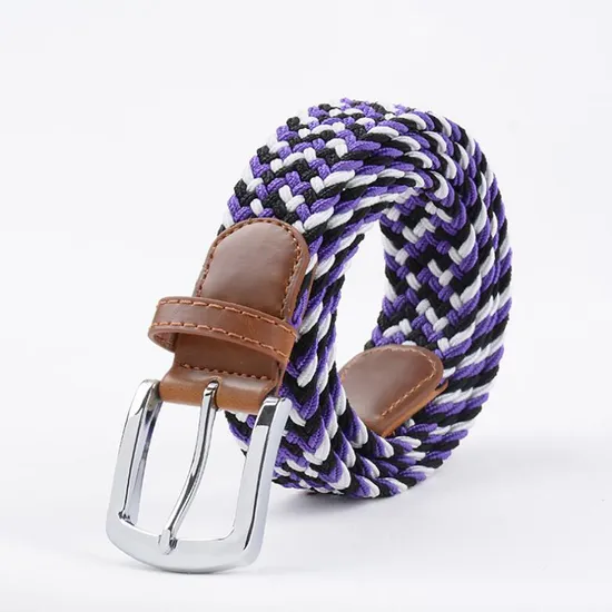 Mens Women Unisex Elastic Fabric Braided Stretch Woven Jeans Belts