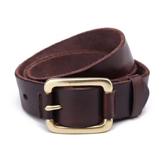 Factory Low Price OEM Designer Waist Brown Leather Belts