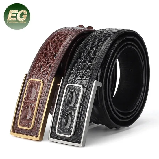 RC32 Skin Crocodile Leather Belts for Luxury Genuine Designer Men Alligator Leather Belt