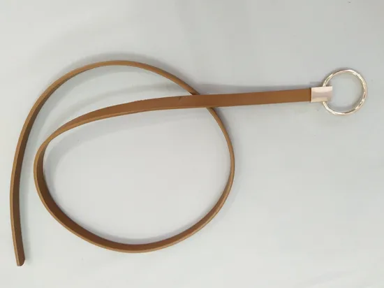 Women′s Fashion PU Belt with Ring Buckle