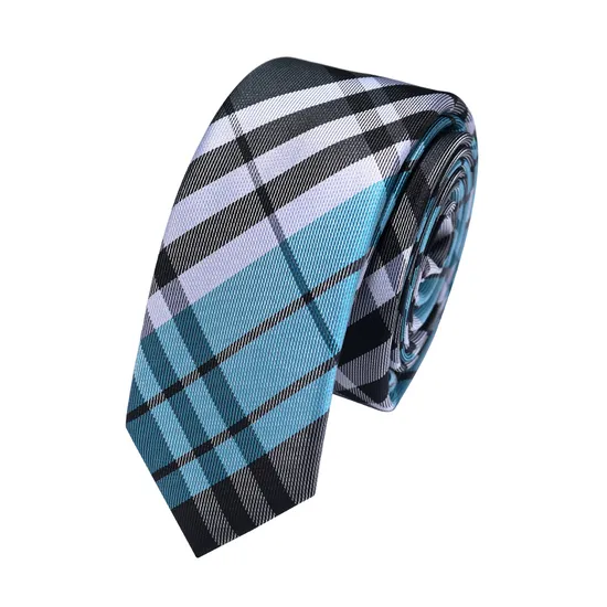 Yili Fashion Plaid Checkered Yarn Dyed Woven Microfiber Skinny Ties