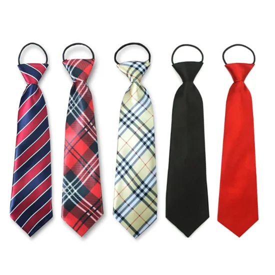 Custom Logo Neck Tie Badge Boy Girl Tie and Bow Tie Polyester Chidren Custom School Logo Necktie with Badge