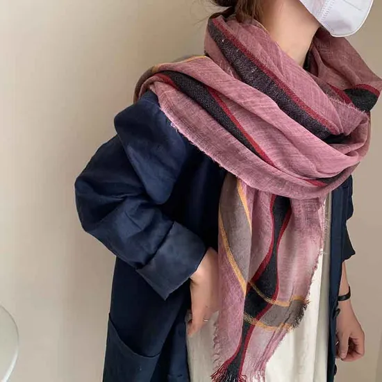 Natural Material Thin Section Autumn Breathable Long Warm Shawl Scarves Women Stylish Wool Scarf