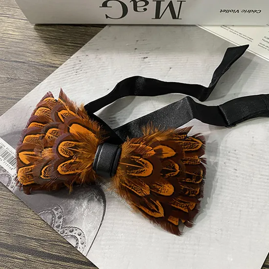 12cm*6cm Men′s Luxury Business Party Peacock Feather Wedding Pre-Tied Bow Tie