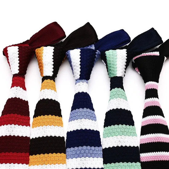 Comfortable Stylish Premium Polyester Classic Striped Knitted Necktie