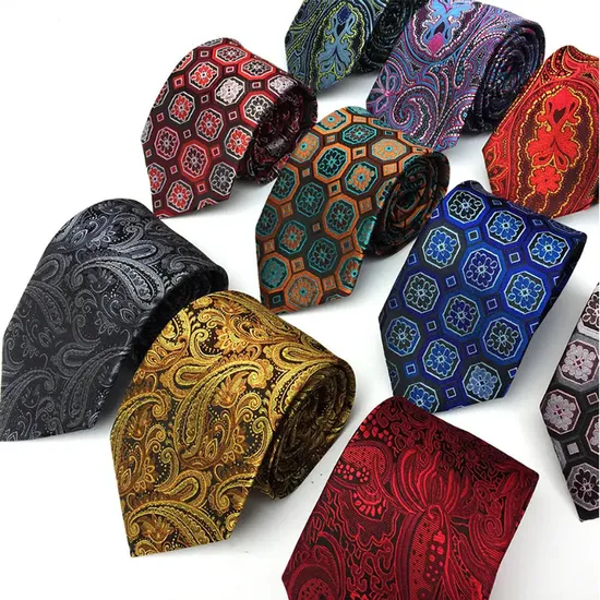 Hot Selling Design Luxury Paisley Polyester Tie Custom Design Flower Male Neckties Wholesale
