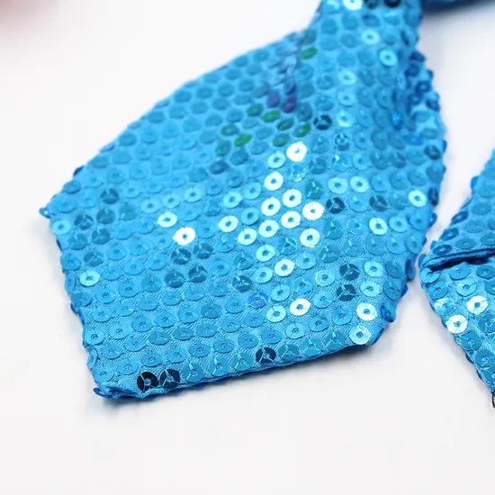 Sequin Tie for Adult Children Dance Magic Show Colorful Silk Necktie Neckbow