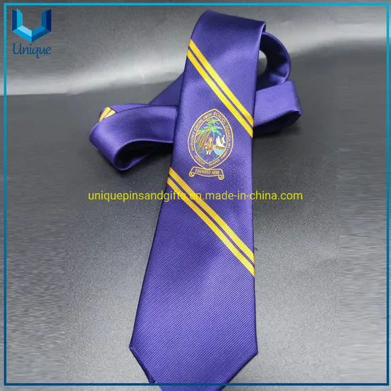 Custom High Quality Personalized Imitated Silk Polyester Neckti, Fabric Corbatas Woven School Student Ties