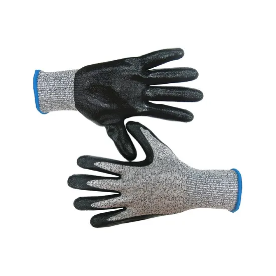 Level 5 Cut Resistant Gloves - Work Gloves Men & Women, Nitrile Smooth Coated Cut Proof, Durable Anti Cut Gloves Luvas Guantes for Work