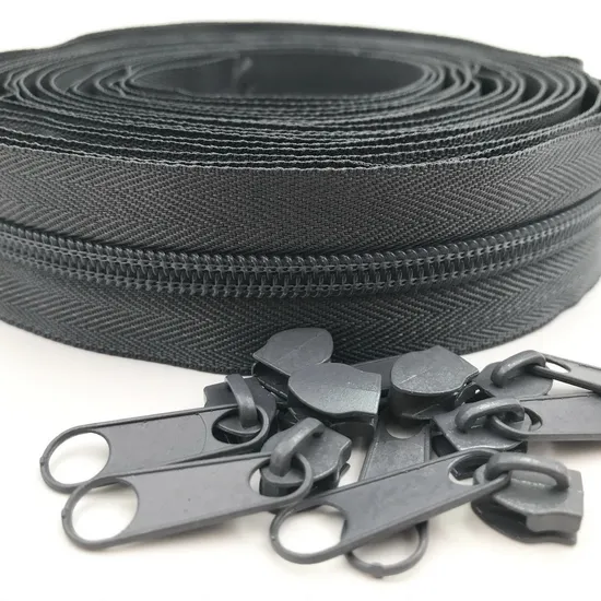 Dark Grey Color 3# Nylon Zippers Rolls 25 Colors Auto-Lock Zipper Supplies