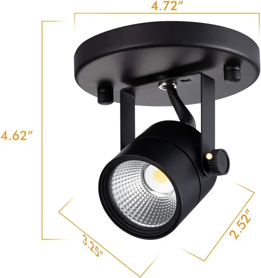 ETL 120V Dimmable Antiglare Black LED Ceiling Spot Light
