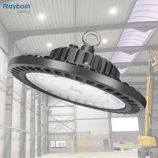 Industrial Round UFO Highbay Lighting 100 120 150 200 250 300 Watt Hanging Commercial Low LED High Bay Light for Warehouse Factory Workshop 170lm/W