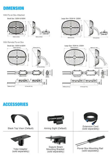 5 Years Warranty Wireless Control System IP66 AC120-277V 50-60Hz 500W LED Flood Light for Stadium