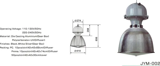 250W/400W High and Low Bay Light (Mining Light) PC Cover (JYM-002)