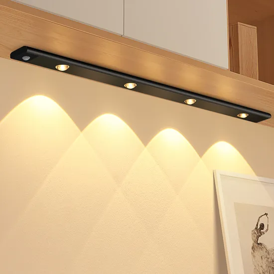 Intelligent Ultra-Thin Wireless Motion Sensor LED Strip Light for Kitchen Cabinet Wardrobe Hill Ripple Recharge LED Light Bar