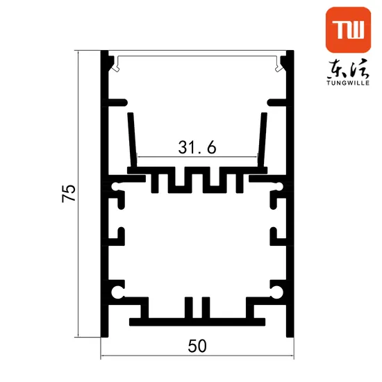 Tw5075 50X75mm Pendant Screw-Less Constant Current LED Linear Light Aluminum LED Profile with Heatsink Tray LED Driver Built in